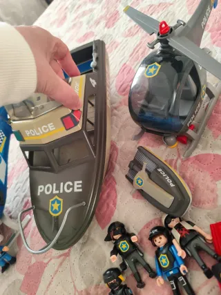 Pack Playmobil action + helicóptero policía pinypo