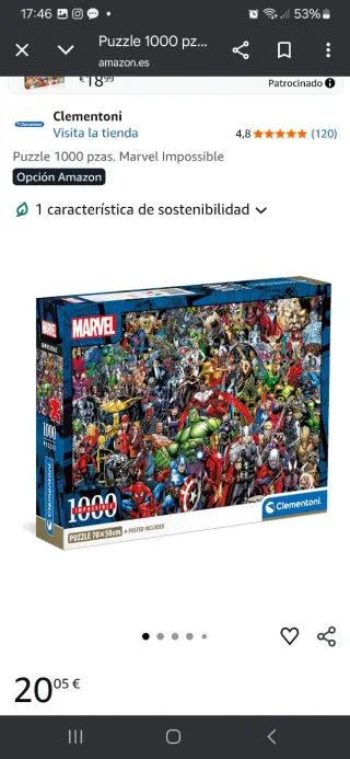 Puzzle Marvel 1000 piezas Clementoni