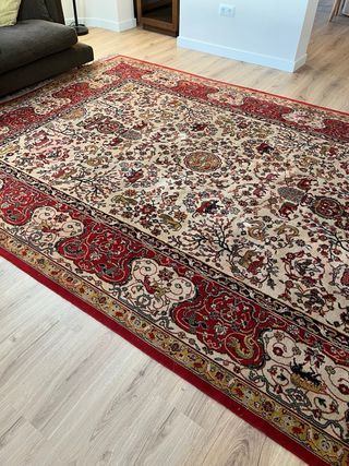 Tappeto Classico Lana Beige e Rosso