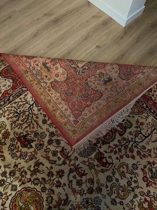 Tappeto Classico Lana Beige e Rosso