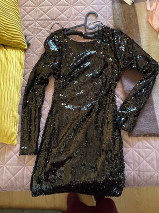 Vestido de fiesta lentejuelas negro