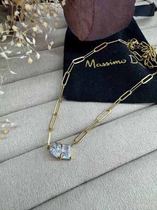 Collar Massimo Dutti Oro con Circonitas
