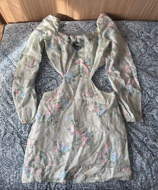 Vestito Mc2 Saint Barth floreale verde 100% lino