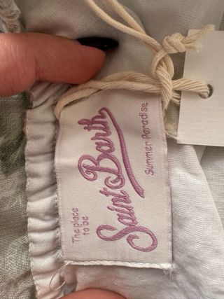 Vestito Mc2 Saint Barth floreale verde 100% lino