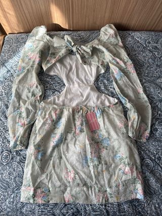 Vestito Mc2 Saint Barth floreale verde 100% lino