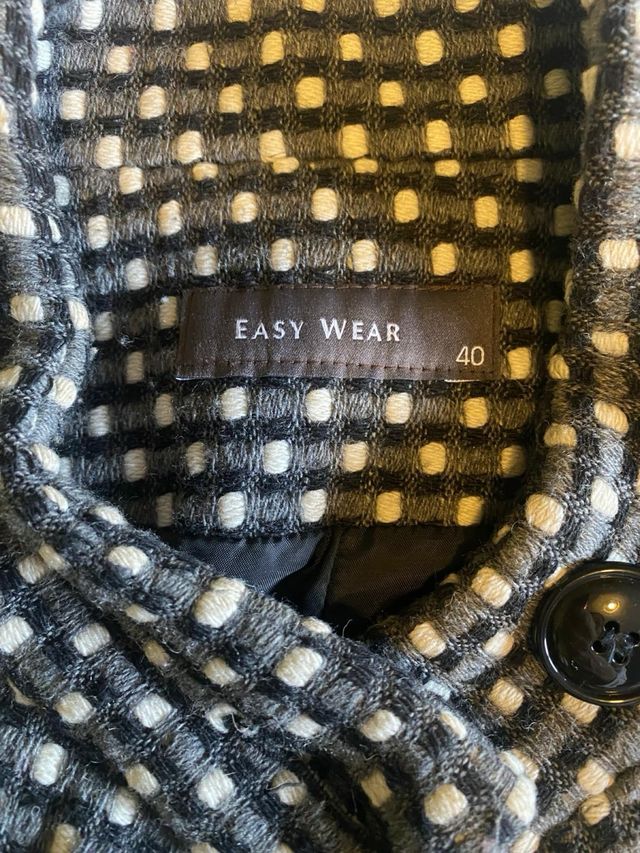 Abrigo Easy Wear Mujer Negro/Blanco