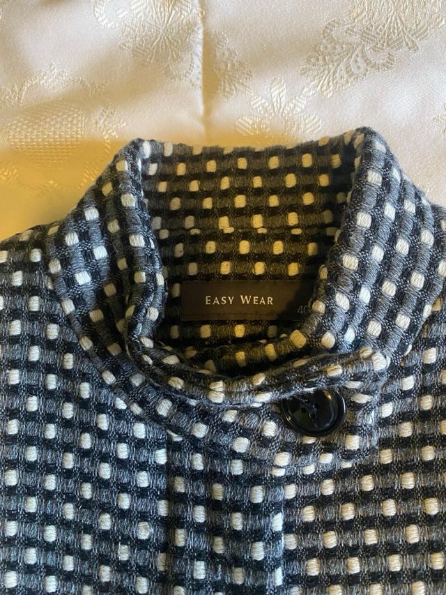 Abrigo Easy Wear Mujer Negro/Blanco