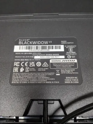 Teclado Razer Blackwidow V3 Negro