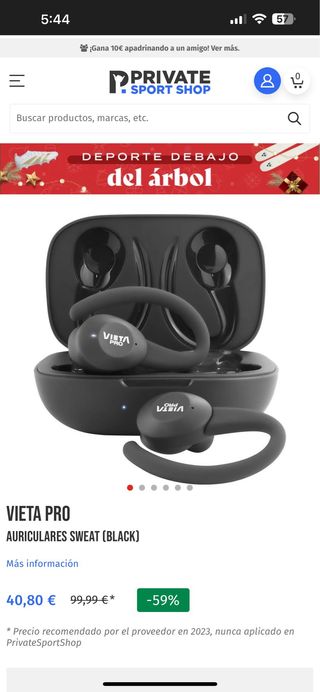 Auriculares Vieta Pro Sweat Negros