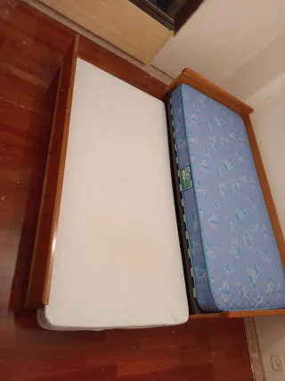 Cama nido de madera, somieres y colchones incluido