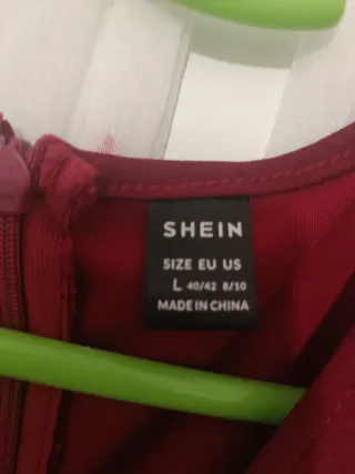 Vestido fiesta rojo manga transparente