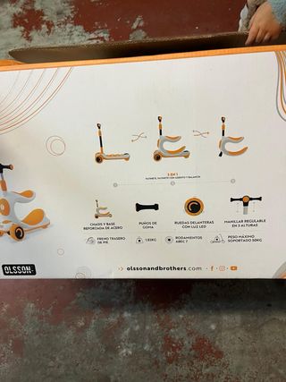 Patinete Olsson 3en1 Naranja y Blanco