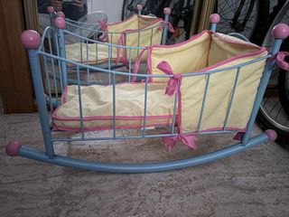 Cuna Mecedora Metal Baby Born Rosa/Amarillo