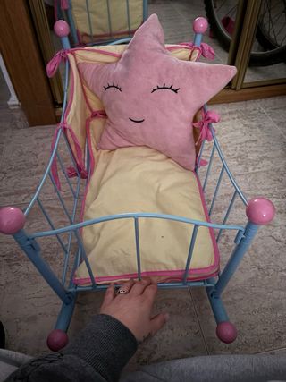 Cuna Mecedora Metal Baby Born Rosa/Amarillo