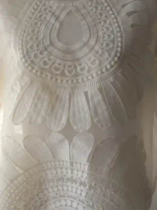 Blusa de encaje blanca talla única