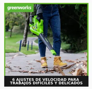 Soplador Aspirador Hojas Greenworks sin cable