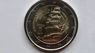 Moneda conmemorativa Italia 2025 Vespucci