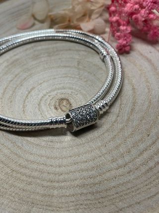 Pulsera Doble Plata Brillantes