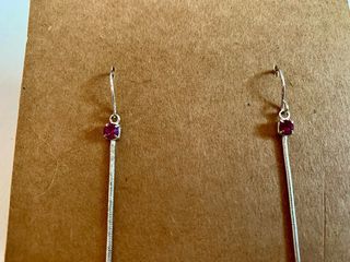 Pendientes plata con piedra rosa