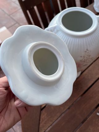 Jarrón Sambo porcelana flores años 60-70