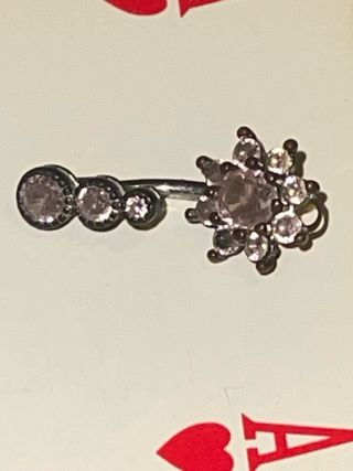 Piercing ombelico fiore rosa e argento