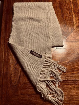 Conjunto Bufanda y Guantes Alpaca Beige/Marrón