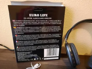 Auriculares Bluetooth EURO LIFE Negro/Gris