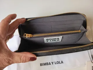 BIMBA Y LOLA Billetero Negro Piel