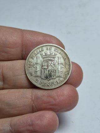 1ª REPUBLICA 2 PESETAS PLATA 1869 *18 *69 (E934)