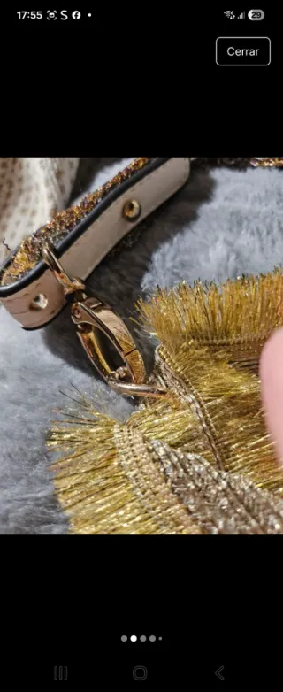Bolso de fiesta dorado con aplicaciones