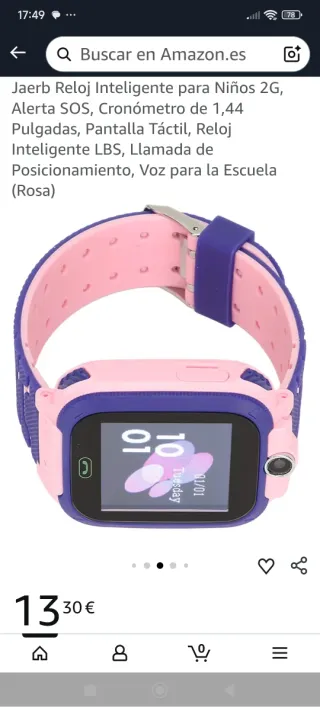 Reloj Inteligente Infantil Azul y Rosa