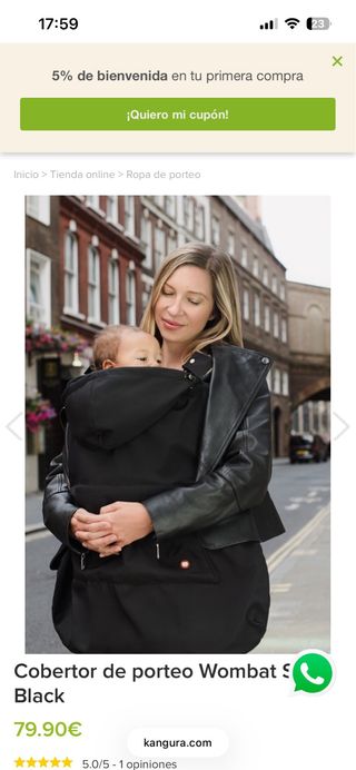 Cobertor de porteo Wombat S Negro