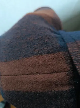 Abrigo cuadros lana 100% azul y marrón