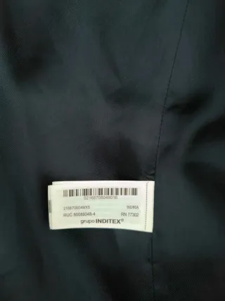 Abrigo cuadros lana 100% azul y marrón