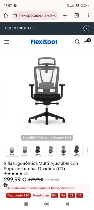 Silla ergonómica Flexispot