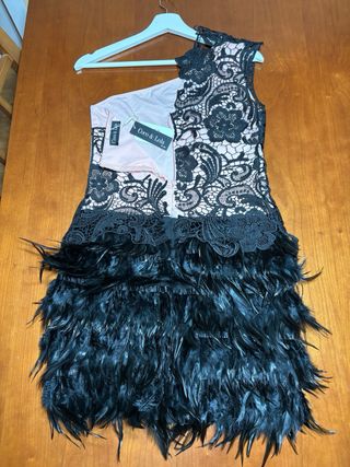 Vestido fiesta plumas Coco & Lola