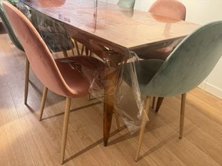 Mesa de comedor extensible de madera