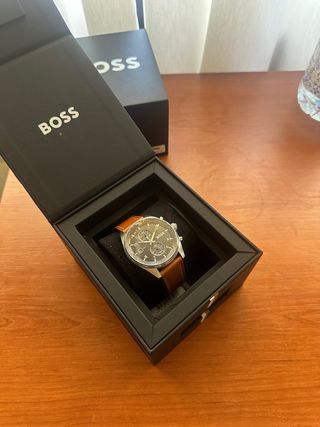 Reloj Hugo Boss Skytravel Negro y Marrón con caja