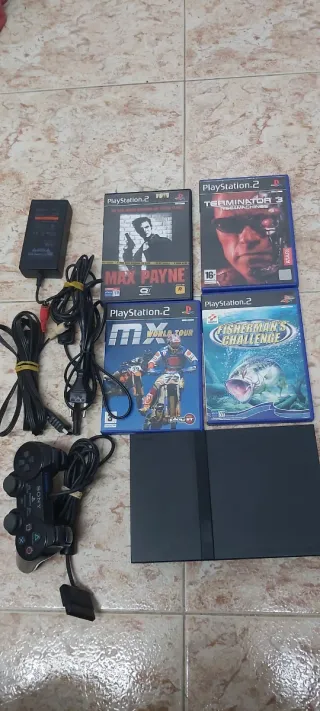 Consola PS2 Slim Negra + 4 Juegos