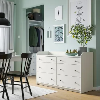 Cómoda Hauga IKEA 6 Cajones Blanca