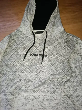 Sudadera Koroshi gris y blanca talla M.