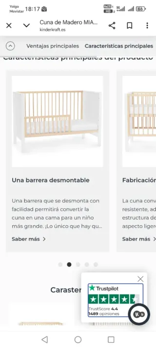 Cuna de madera,convertible en cama