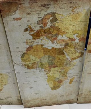 Quadro 3 pannelli Mappa Mondo