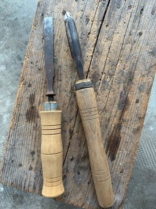 Set 2 Utensili Antichi: Scalpello e Sgorbia