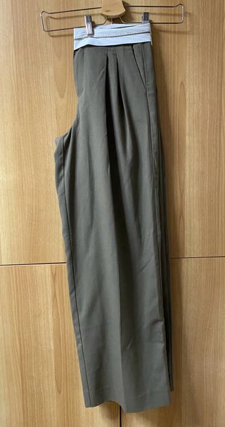 Pantaloni donna vita alta gamba larga