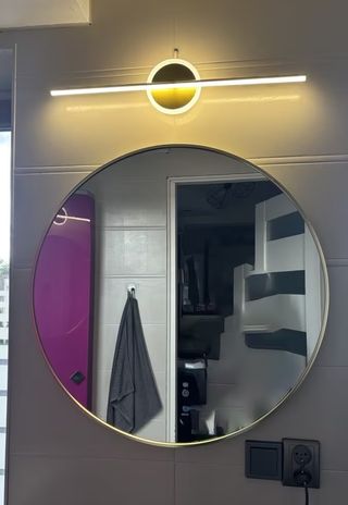 Lampara pared aplique oro 60cm led espejo
