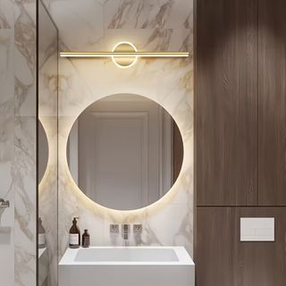 Lampara pared aplique oro 60cm led espejo