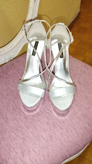 Zapatos de fiesta plateados