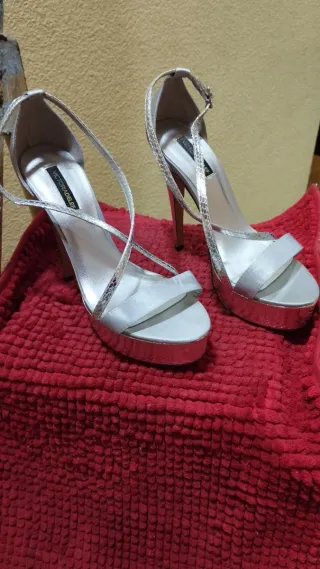 Zapatos de fiesta plateados