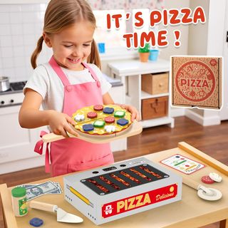 Juego de Pizza de Madera Montessori